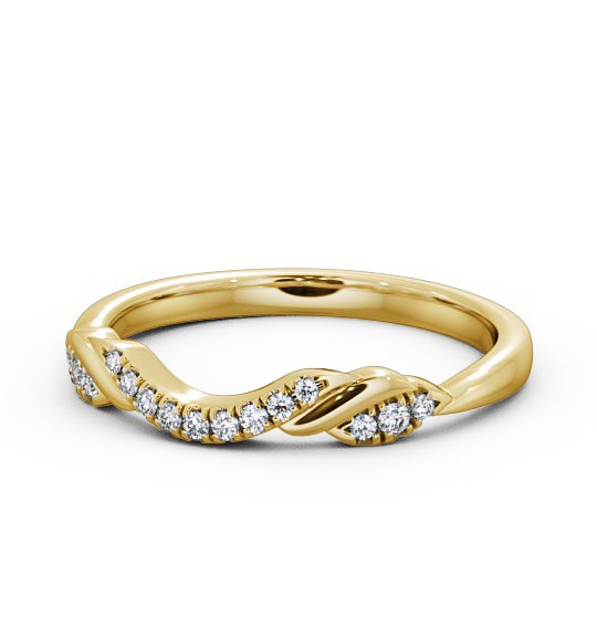 Ladies 0.10ct Round Diamond Curved Wedding Ring 18K Yellow Gold WBF20_YG_THUMB2 