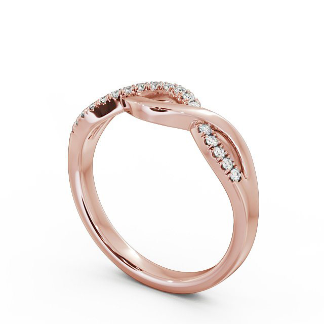 Ladies 0.09ct Round Diamond Wedding Ring 9K Rose Gold - Bella WBF21_RG_SIDE