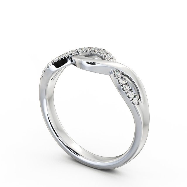 Ladies 0.09ct Round Diamond Wedding Ring Platinum - Bella WBF21_WG_SIDE