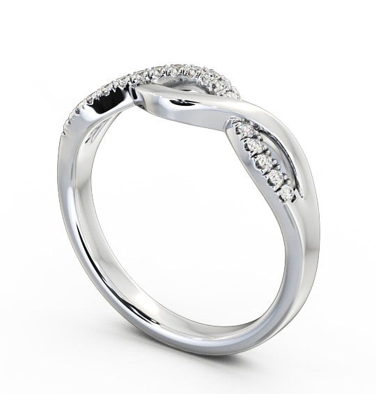 Ladies 0.09ct Round Diamond Infinity Design Wedding Ring Platinum WBF21_WG_THUMB1