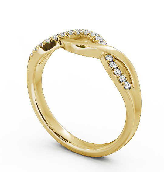 Ladies 0.09ct Round Diamond Infinity Design Wedding Ring 18K Yellow Gold WBF21_YG_THUMB1