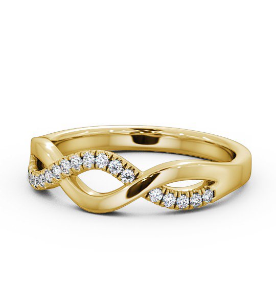 Ladies 0.09ct Round Diamond Infinity Design Wedding Ring 18K Yellow Gold WBF21_YG_THUMB2 