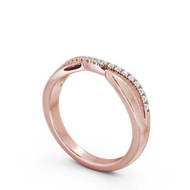 Curved 0.12ct Ladies Round Diamond Wedding Ring 18K Rose Gold - Ankita WBF23_RG_SIDE