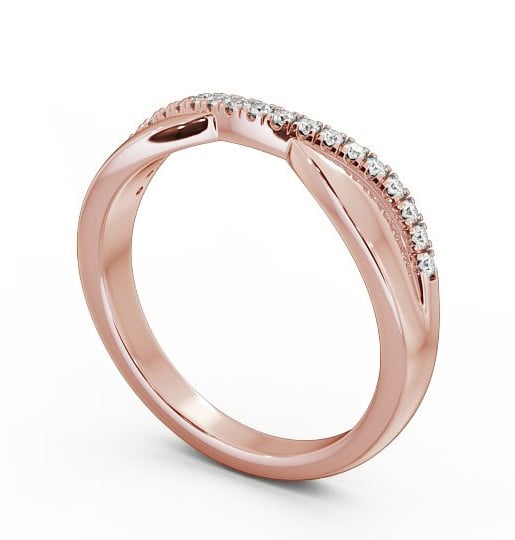 Curved 0.12ct Ladies Round Diamond Wedding Ring 18K Rose Gold - Ankita WBF23_RG_THUMB1