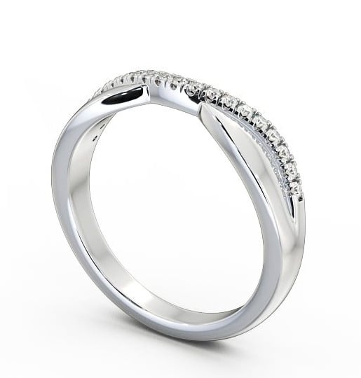 Curved 0.12ct Ladies Round Diamond Wedding Ring 18K White Gold WBF23_WG_THUMB1_1.jpg 
