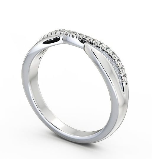 Curved 0.12ct Ladies Round Diamond Wedding Ring 18K White Gold WBF23_WG_THUMB1_1.jpg