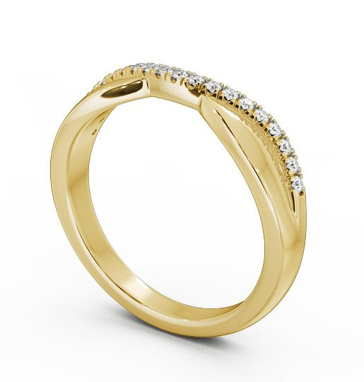 Curved 0.12ct Ladies Round Diamond Wedding Ring 18K Yellow Gold WBF23_YG_THUMB1_1.jpg