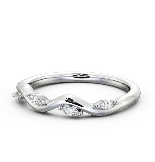 Ladies 0.08ct Marquise Diamond Waved Design Ring Palladium WBF24_WG_THUMB2 