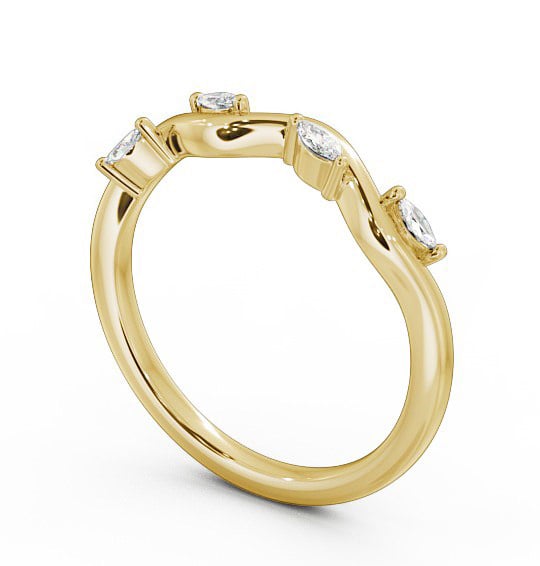Ladies 0.08ct Marquise Diamond Ring 18K Yellow Gold - Violet WBF24_YG_THUMB1