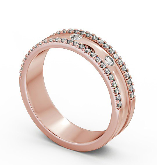 Ladies 0.26ct Round Diamond Wedding Ring 9K Rose Gold WBF28_RG_THUMB1