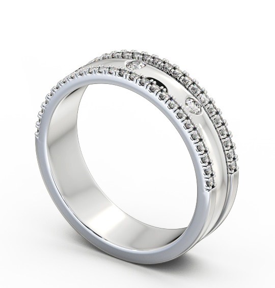Ladies 0.26ct Round Diamond Wedding Ring Platinum WBF28_WG_THUMB1