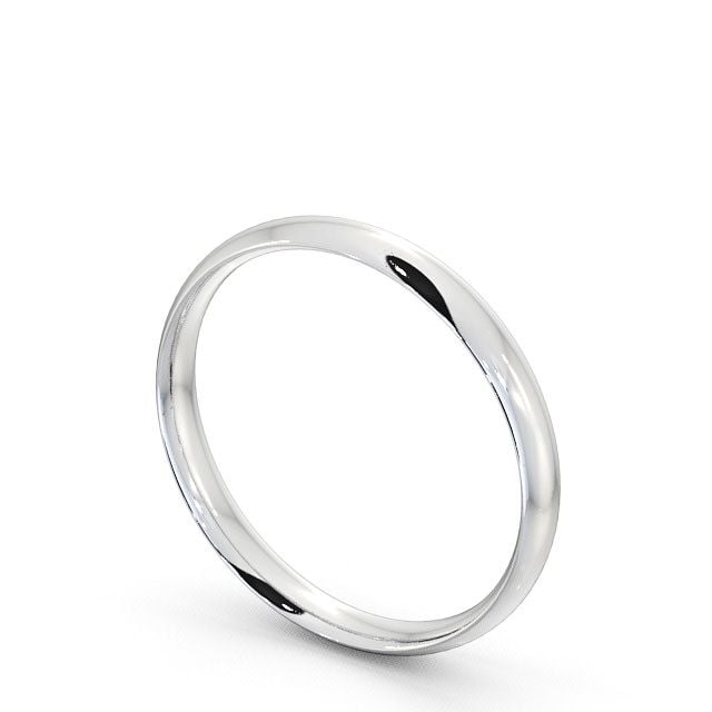 Ladies Plain Wedding Ring Platinum - Traditional Court WBF2_WG_SIDE
