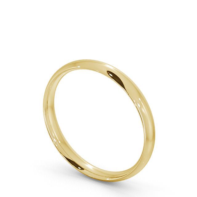 Ladies Plain Wedding Ring 18K Yellow Gold - Traditional Court WBF2_YG_SIDE