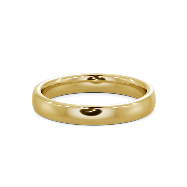 Ladies Plain Wedding Ring 9K Yellow Gold - Double Comfort WBF32_YG_FLAT