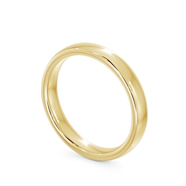 Ladies Plain Wedding Ring 18K Yellow Gold - Double Comfort WBF32_YG_SIDE