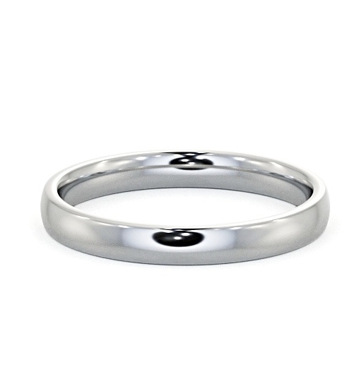 Ladies Plain Wedding Ring Platinum - Flat Side Court WBF33_WG_THUMB2 