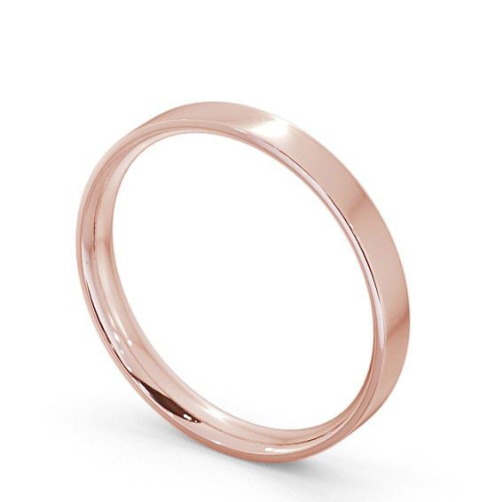 Ladies Plain Flat Court Wedding Ring 18K Rose Gold WBF3_RG_THUMB1 