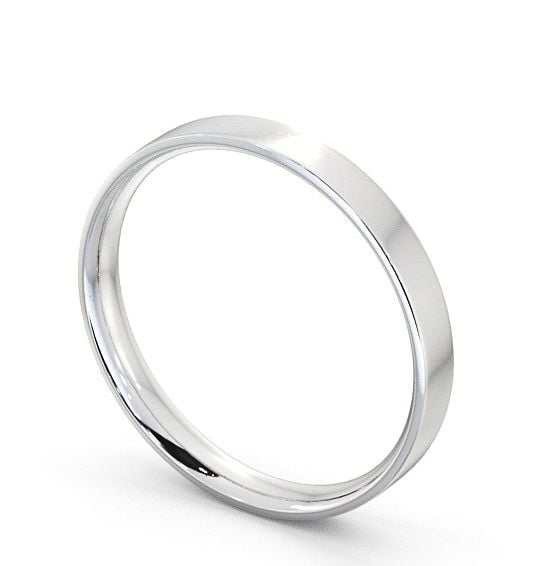  Ladies Plain Wedding Ring Platinum - Flat Court WBF3_WG_THUMB1 
