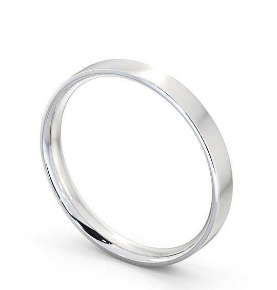 Ladies Plain Flat Court Wedding Ring Platinum WBF3_WG_THUMB1