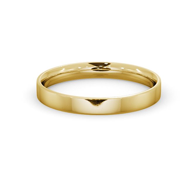 Ladies Plain Wedding Ring 18K Yellow Gold - Flat Court WBF3_YG_FLAT