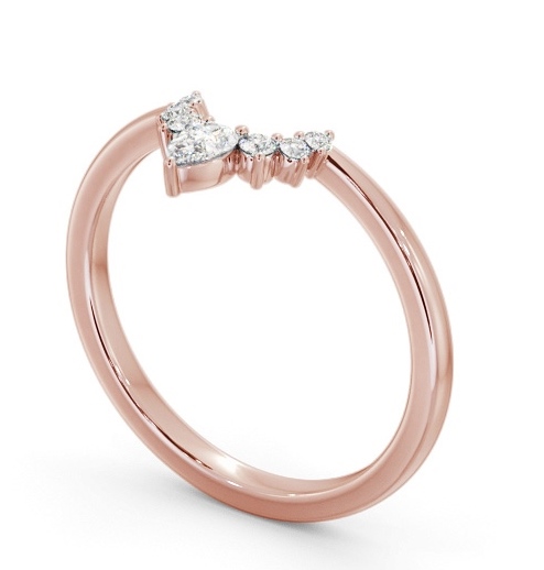 Ladies 0.15ct Seven Diamond Pear and Round Wedding Ring 9K Rose Gold WBF46_RG_THUMB1