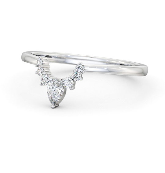 Yasmin Ladies Round and Pear Diamond Wedding Ring 0.15ct Half Moon WBF46_WG_THUMB2 