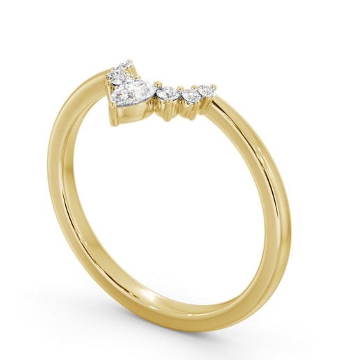 Ladies 0.15ct Seven Diamond Pear and Round Wedding Ring 18K Yellow Gold WBF46_YG_THUMB1 