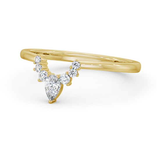 Yasmin Ladies Round and Pear Diamond Wedding Ring 0.15ct Half Moon WBF46_YG_THUMB2 