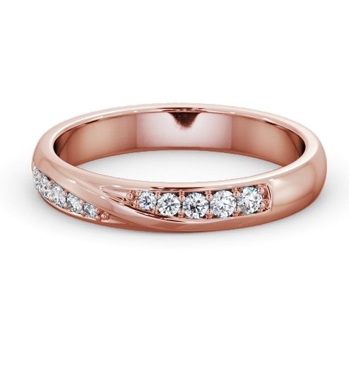 Ladies Round Diamond 0.15ct Wedding Ring 18K Rose Gold WBF47_RG_THUMB2 