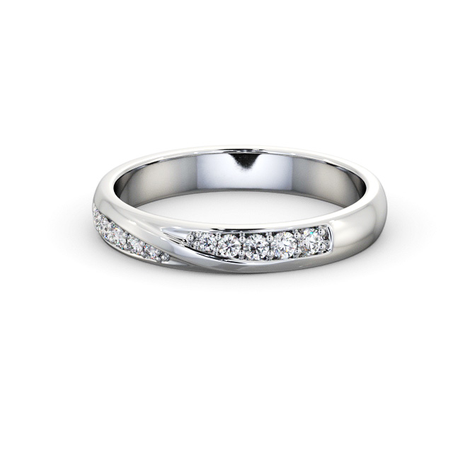 Ladies Round Diamond 0.15ct Wedding Ring Platinum - Erin WBF47_WG_FLAT