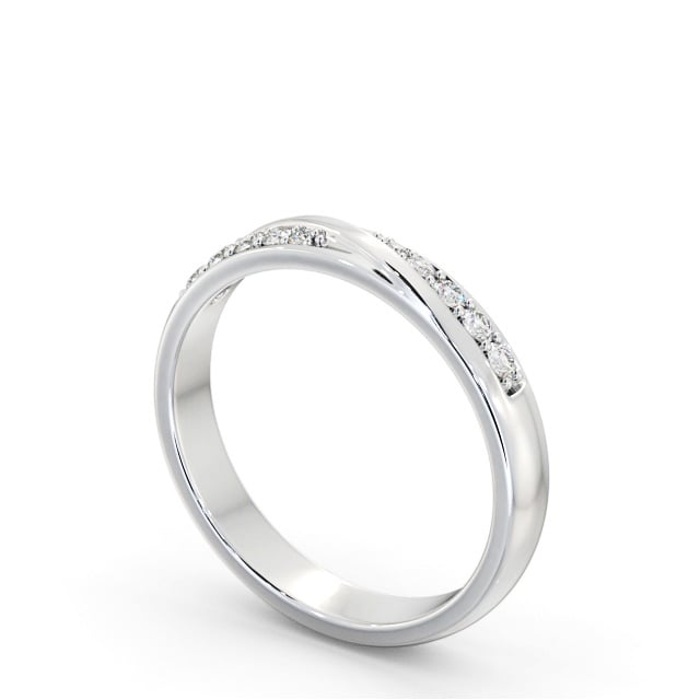 Ladies Round Diamond 0.15ct Wedding Ring Palladium - Erin WBF47_WG_SIDE