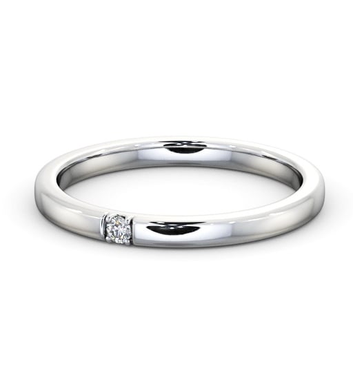 Ladies Single Round Diamond Wedding Ring 18K White Gold WBF48_WG_THUMB2 