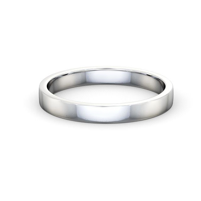 Ladies Plain Wedding Ring 18K White Gold - Flat | Angelic Diamonds