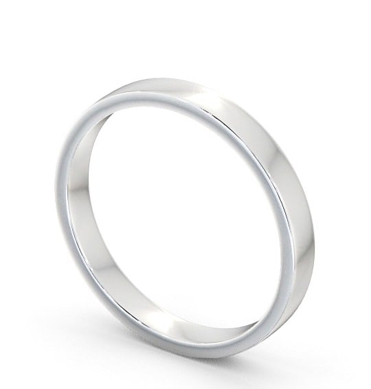 Ladies Plain Flat Style Wedding Ring Platinum WBF4_WG_THUMB1