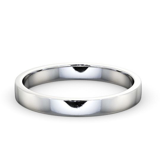 Ladies Plain Flat Style Wedding Ring 18K White Gold WBF4_WG_THUMB2 