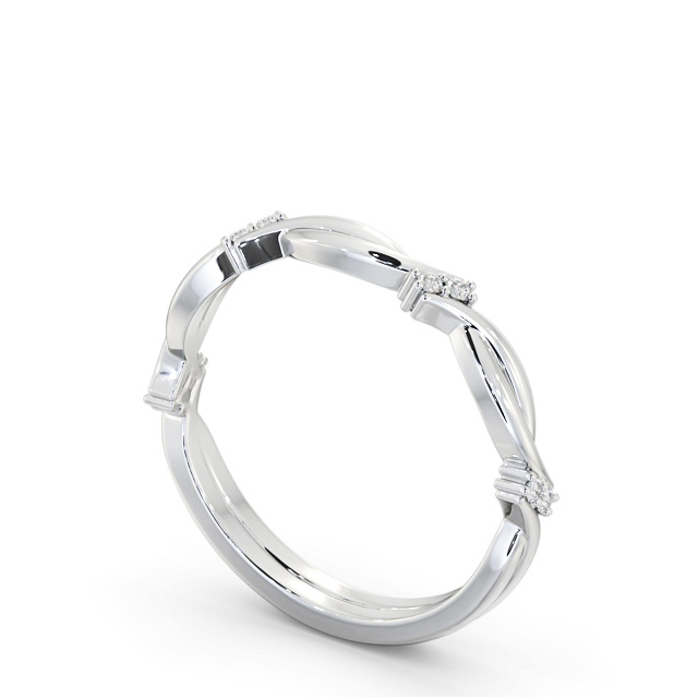 Ladies Round Diamond 0.06ct Wedding Ring Palladium - Archel WBF50_WG_SIDE