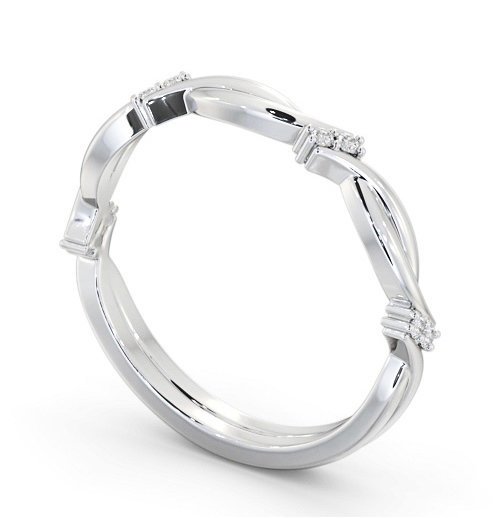 Ladies Round Diamond 0.06ct Wedding Ring Platinum - Archel WBF50_WG_THUMB1