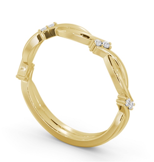 Ladies Round Diamond 0.06ct Unique Wedding Ring 18K Yellow Gold WBF50_YG_THUMB1 