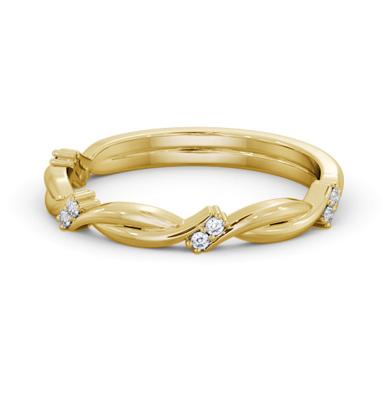 Archel Ladies Round Diamond Wedding Ring 0.06ct Twisted Band WBF50_YG_THUMB2 