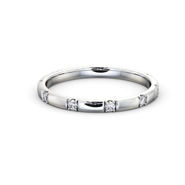 Ladies Diamond Wedding Ring 18K White Gold - Argile WBF51_WG_FLAT