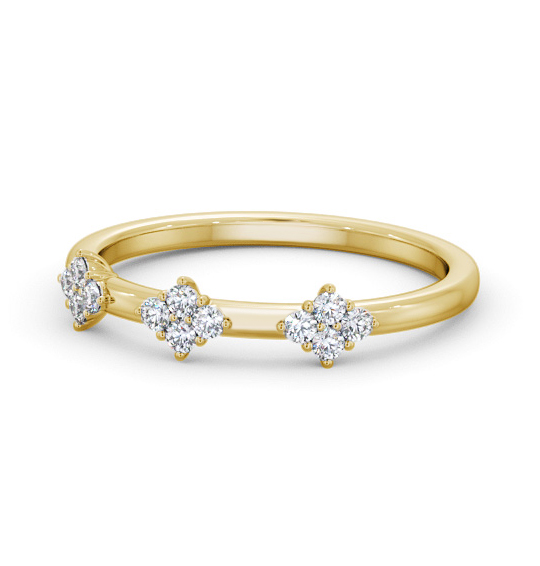 Salina Ladies Round Diamond Wedding Ring 0.18ct Cluster WBF52_YG_THUMB2 