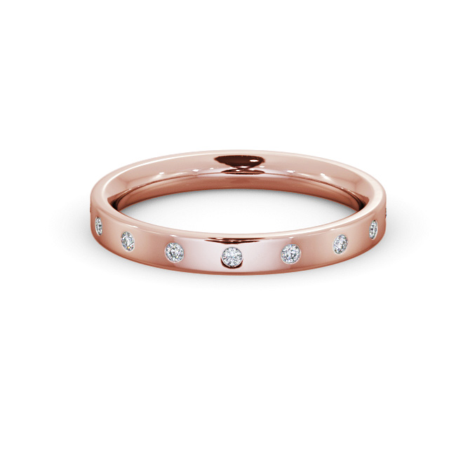 Ladies Diamond Wedding Ring 9K Rose Gold - Leonel WBF54_RG_FLAT