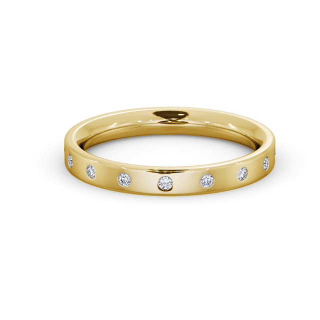 Ladies Diamond Wedding Ring 18K Yellow Gold - Leonel WBF54_YG_FLAT