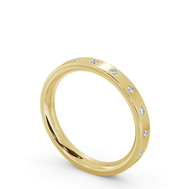 Ladies Diamond Wedding Ring 18K Yellow Gold - Leonel WBF54_YG_SIDE