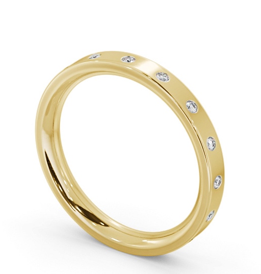 Ladies Multiple Round Diamond Flat Court Profile Wedding Ring 9K Yellow Gold WBF54_YG_THUMB1 