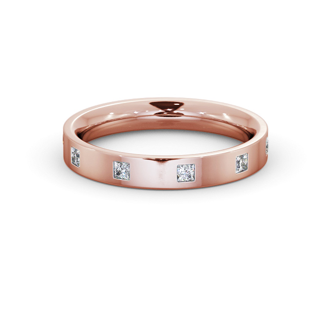 Ladies Diamond Wedding Ring 18K Rose Gold - Molina WBF55_RG_FLAT