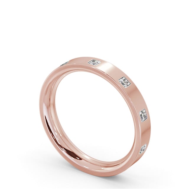 Ladies Diamond Wedding Ring 18K Rose Gold - Molina WBF55_RG_SIDE