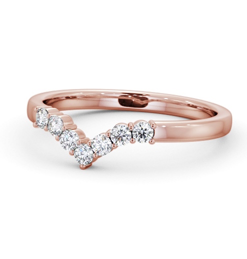 Ladies Round Diamond 0.18ct Wishbone Wedding Ring 18K Rose Gold WBF56_RG_THUMB2 