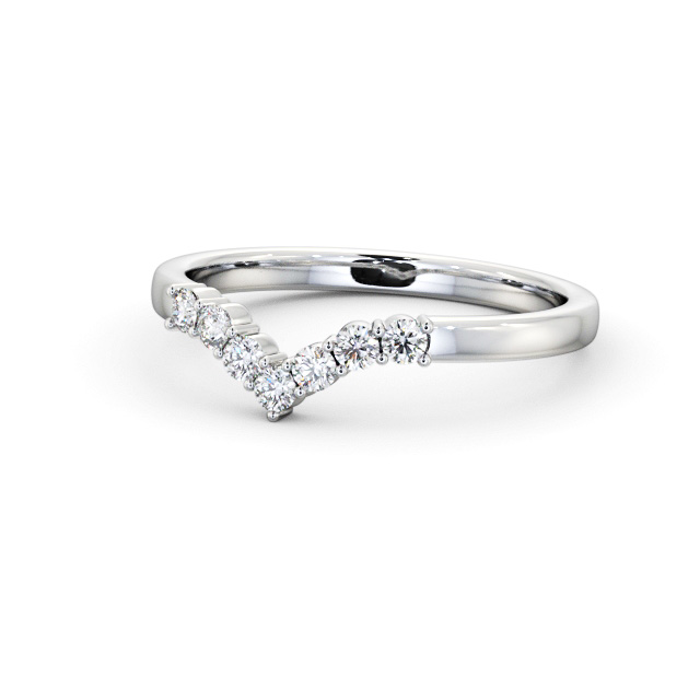 Ladies Round Diamond 0.18ct Wedding Ring Platinum - Miranda WBF56_WG_FLAT