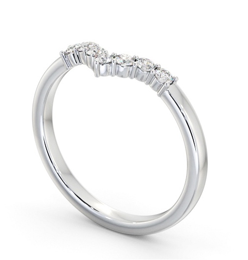 Ladies Round Diamond 0.18ct Wishbone Wedding Ring 18K White Gold WBF56_WG_THUMB1 